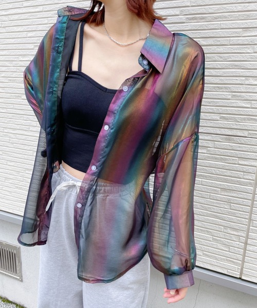 at12：03（アットイチニーゼロサン） ブラウス シャツ オーロラシアー