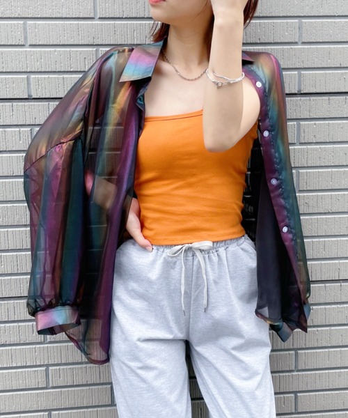 at12：03（アットイチニーゼロサン） ブラウス シャツ オーロラシアー