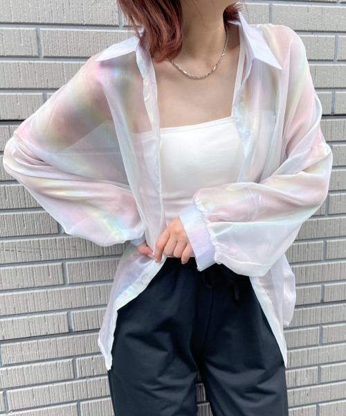 at12：03（アットイチニーゼロサン） ブラウス シャツ オーロラシアー