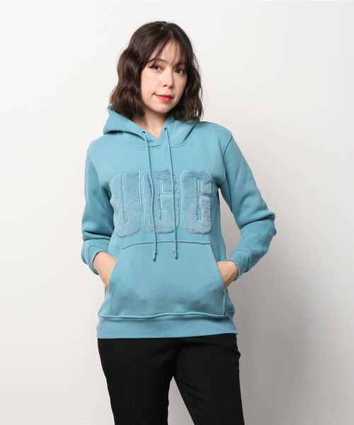 新品アグUGGレイファジーロゴフーディRey Fuzzy Logo Hoodie UGG Women's Rey Fuzzy Logo Hoodie Sweatshirt, Black, M at