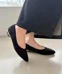 パンプス ポインテッドトゥ フラット パンプス...の詳細画像4