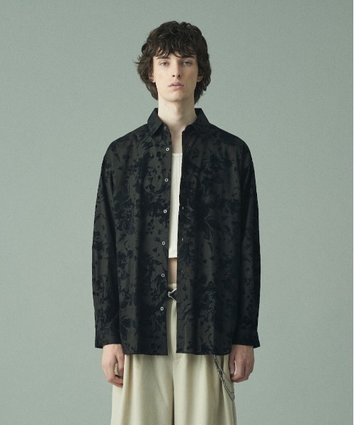 Juha（ユハ） シャツ FLOWER FLOCKY L/S SHIRT メンズ レディース 