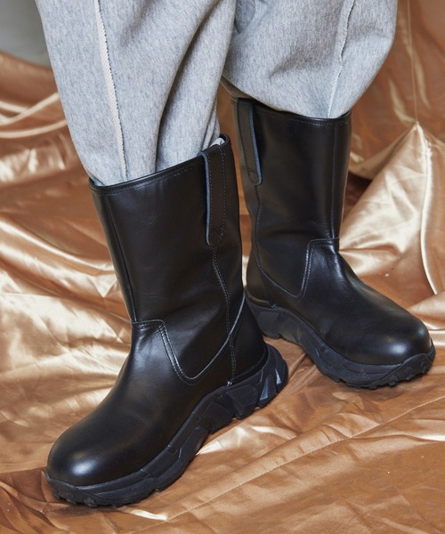 最終値下　ほぼ未使用　MAISON SPECIAL　ニーハイ　ブーツ　厚底　37 SPECIAL SHOES FACTORY COLLABORATION】Tank-Sole Side Gore Long Boots Ma