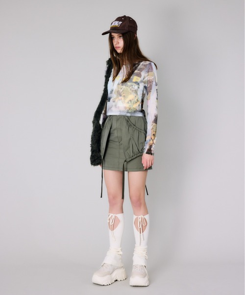 tシャツ GRADATION SHEER Tシャツ レディース le ELMi tシャツ Neck design sheer long tee / ダブルリブ