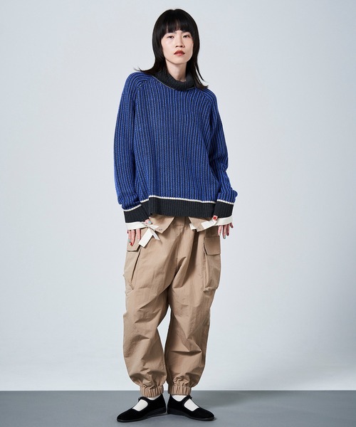 sneeuw（スニュウ） ニット セーター ストライプタートルニット