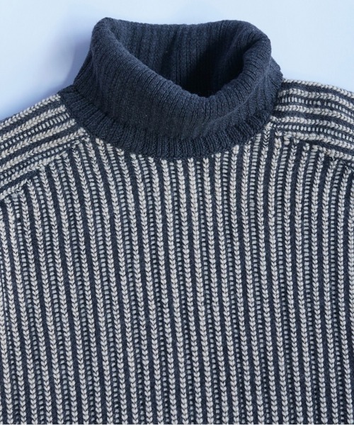 sneeuw（スニュウ） ニット セーター ストライプタートルニット