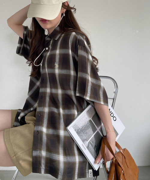 ブラウス シャツ U.S. POLO ASSN. 半袖 レギュラー チュニック シャツ レディース メンズ U.S. POLO ASSN. ブラウス シャツ 半袖 レギュラー チュニック