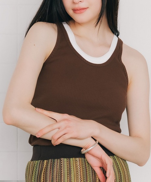 tシャツ CURRENTAGE/カレンテージ Organic Cotton Rib Tank Top リブタンクトップ レディース メンズ