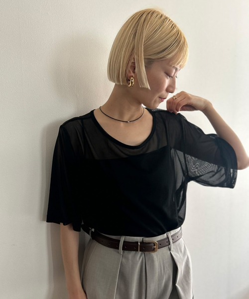 トップス M M Kotoe tシャツ シアートップス 半端袖 ビッグシルエット