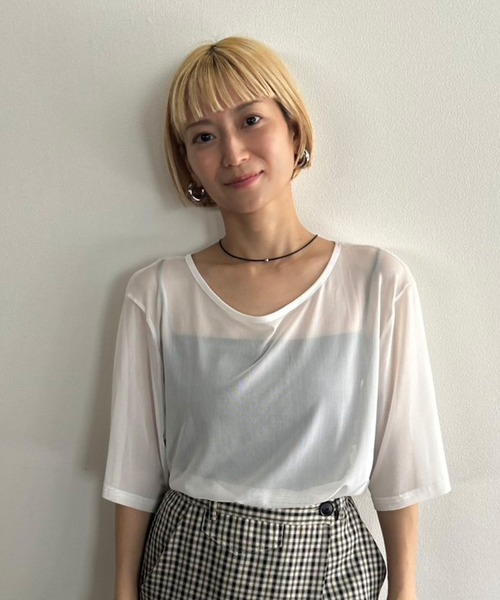 トップス M M Kotoe tシャツ シアートップス 半端袖 ビッグシルエット