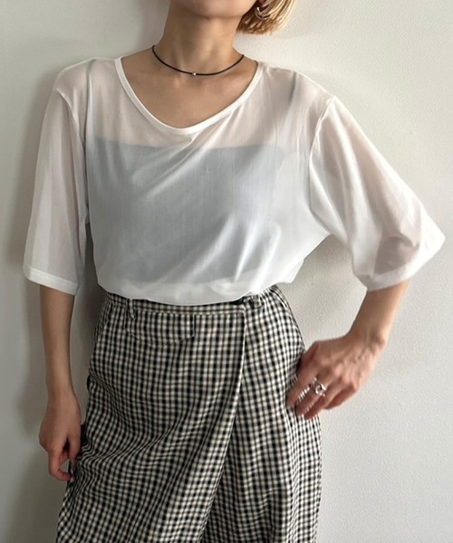 トップス M M Kotoe tシャツ シアートップス 半端袖 ビッグシルエット