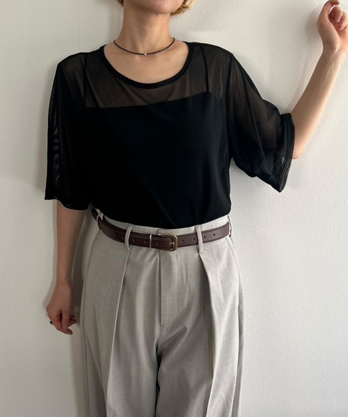 トップス M M Kotoe tシャツ シアートップス 半端袖 ビッグシルエット