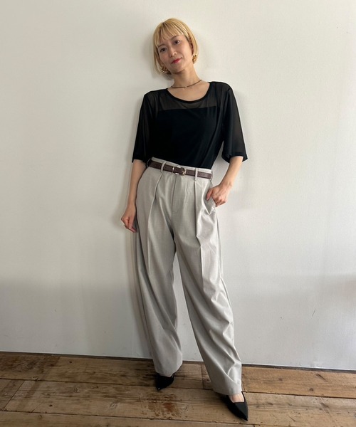Kotoe tシャツ シアートップス 半端袖 ビッグシルエット