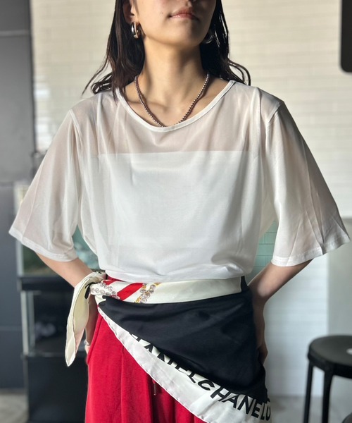 トップス M M Kotoe tシャツ シアートップス 半端袖 ビッグシルエット