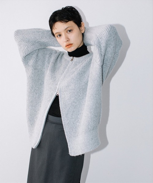 カーディガン w zip knit cd レディース