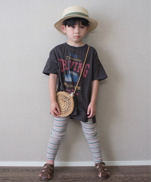TARKER パンツ リブボーダーレギンス キッズ 子供服 女の子