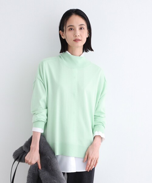 ニット セーター 「ウール混」ハイネックドルマンデザインニット レディース INDIVI ニット セーター 「ウール混」ハイネックドルマン