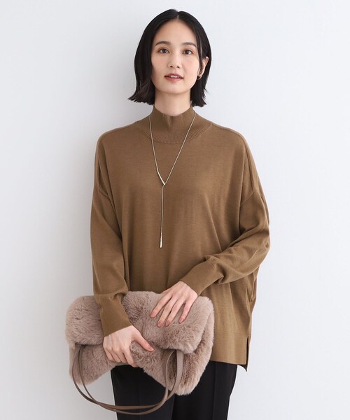 ニット セーター 「ウール混」ハイネックドルマンデザインニット レディース INDIVI ニット セーター 「ウール混」ハイネックドルマン