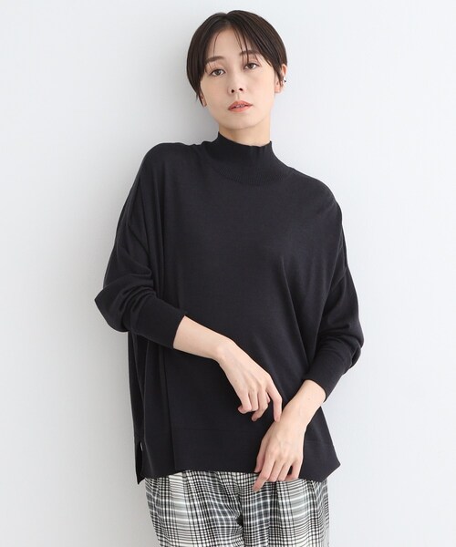 ニット セーター 「ウール混」ハイネックドルマンデザインニット レディース INDIVI ニット セーター 「ウール混」ハイネックドルマン