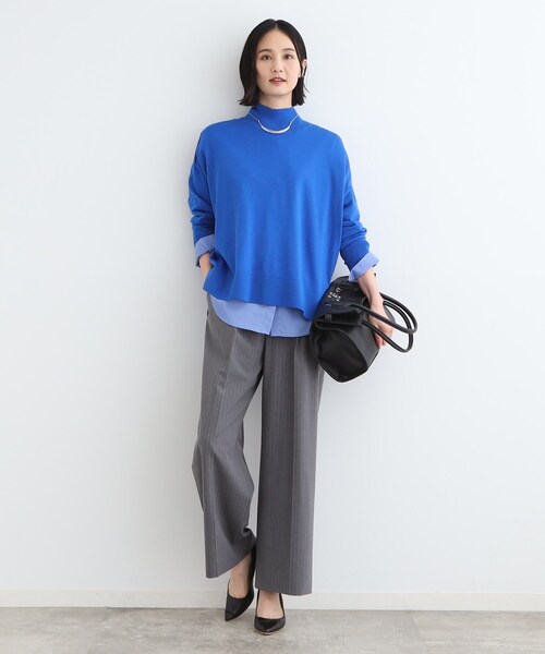ニット セーター 「ウール混」ハイネックドルマンデザインニット レディース INDIVI ニット セーター 「ウール混」ハイネックドルマン