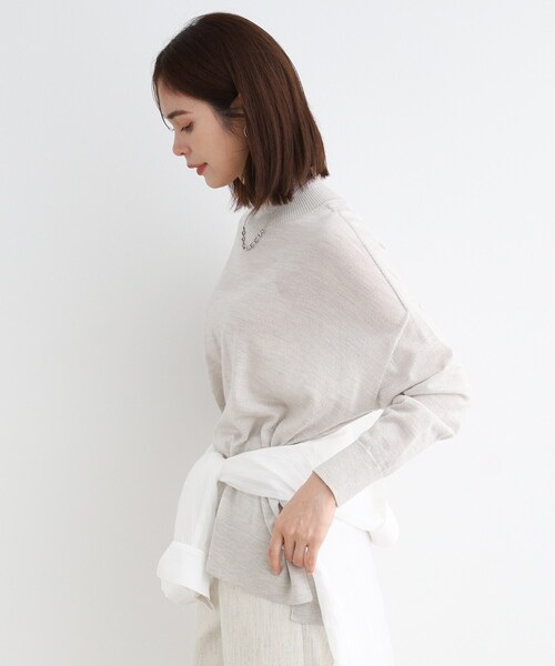 ニット セーター 「ウール混」ハイネックドルマンデザインニット レディース INDIVI ニット セーター 「ウール混」ハイネックドルマン