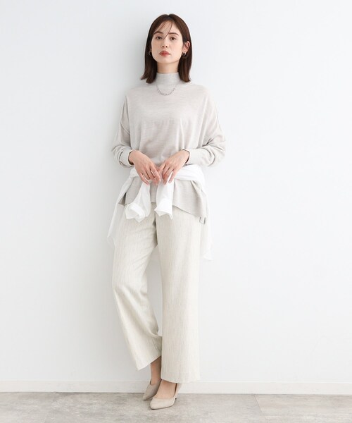 ニット セーター 「ウール混」ハイネックドルマンデザインニット レディース INDIVI ニット セーター 「ウール混」ハイネックドルマン