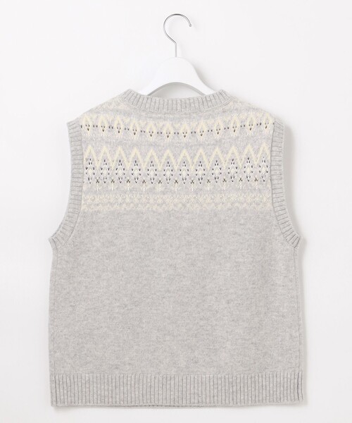 ベスト ジレ 「WEB限定・洗える」FAIR ISLE ニットベスト レディース ベスト ジレ 「WEB限定・洗える」FAIR ISLE ニットベスト
