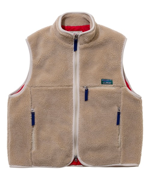 LL.Bean ジップアップベスト M ボア フリース クリーム色 L.L.Bean（エルエルビーン） ベスト ジレ 「JAPAN EDITION」トップ
