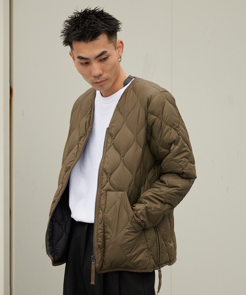 TAION ダウンジャケット ダウン TAION/タイオン MILITARY V NECK W-ZIP