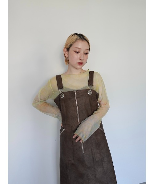 sahara（サハラ） サロペット オーバーオール Eyelet Fake Leather