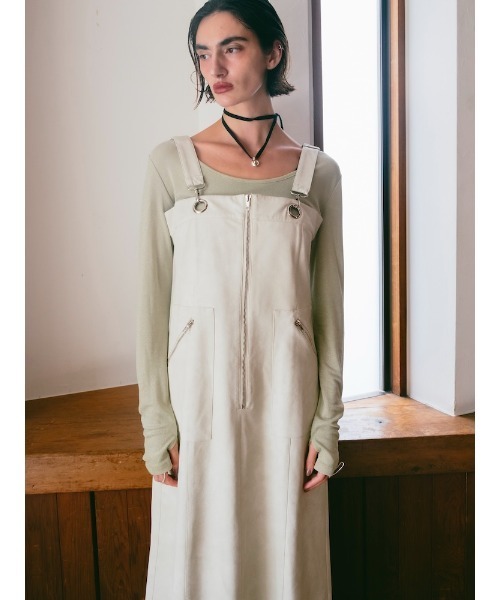 sahara（サハラ） サロペット オーバーオール Eyelet Fake Leather
