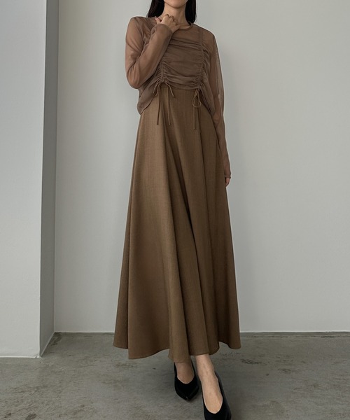 ワンピース チュールドロストボレロセットキャミワンピース「高身長サイズMT/低身長サイズS有り」 | Louere | 23