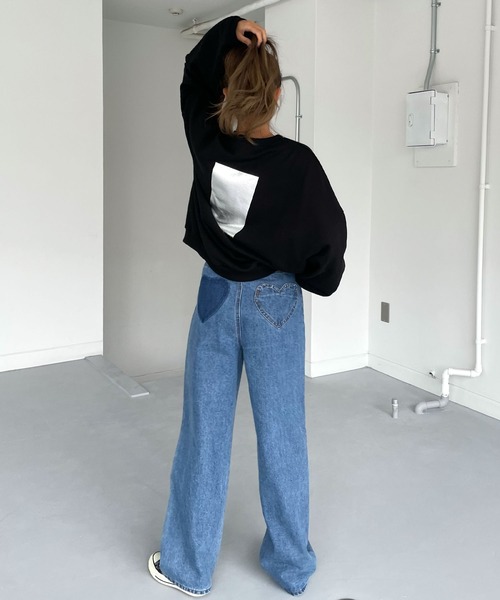 CHERI/ロングスウェット CHERI since1985 トレーナー スウェット バックプリントオーバー