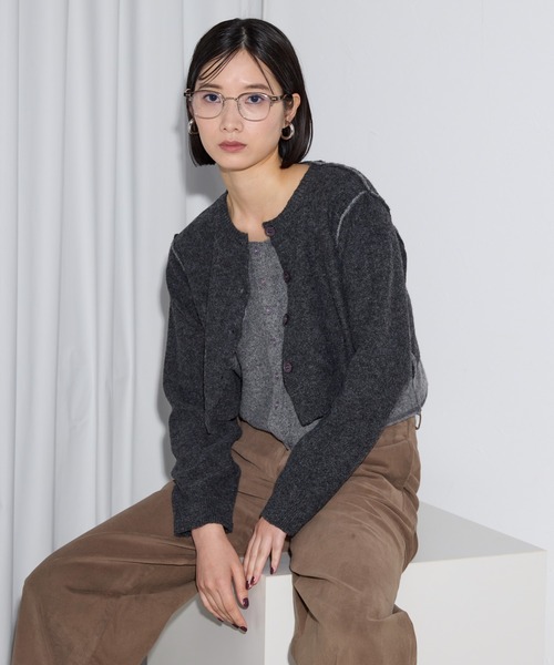 leimn ニット セーター レイヤードニットカーディガン レディース