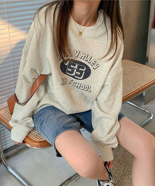 Asterellivi トレーナー スウェット 英字ロゴ プリント