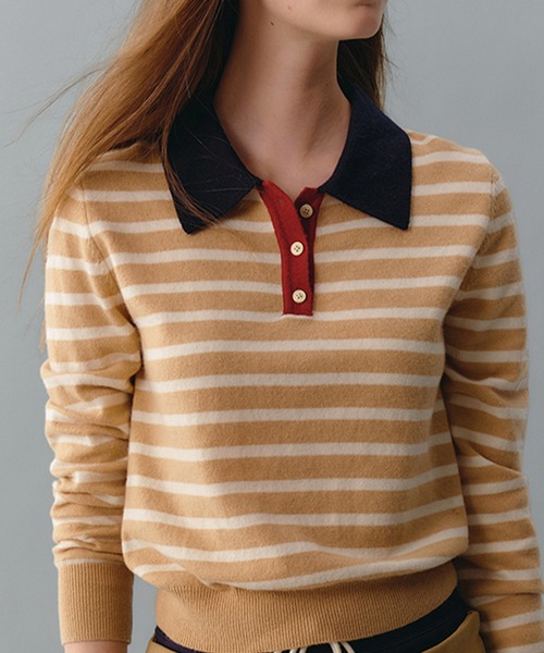 Fano Studios フリル ニット ポロシャツ ラウンドカラー フリルニットポロシャツ FQ24S049【Fano Studios