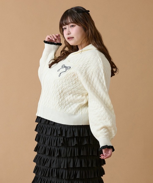 ルオシー louiosy カーディガン、スカート Louiosy（ルオシー） カーディガン 「大きいサイズ」フラッフィー