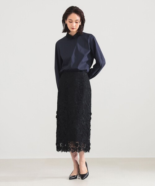 美品 デミルクス ビームス 定価2万円 フリルカラーのブラウス シャツ A379 美品 デミルクス ビームス 定価2万円 フリルカラーのブラウス シャツ A379