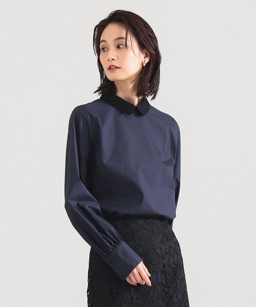 デミルクスビームス　定価25,300円　セレモニーレース　ブラウス　36SM 黒 Demi-Luxe BEAMS（デミルクス ビームス） ブラウス シャツ 「オフィス