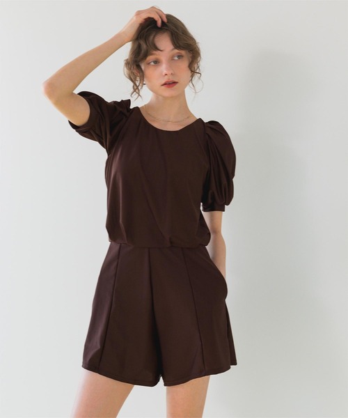 SEA DRESS 水着 バックオープンパフスリーブオールインワン/水着