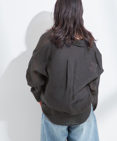 journal standard L'essage ブラウス シャツ シアーラミー 2WAY
