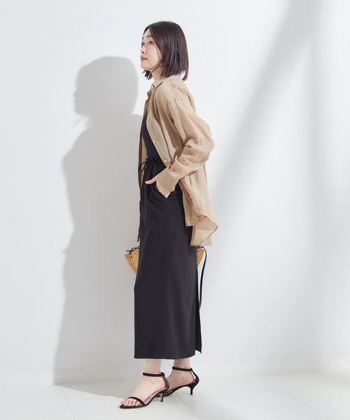 シアーラミー2WAYブラウス 麻 journal standard L'essage ブラウス シャツ シアーラミー 2WAY