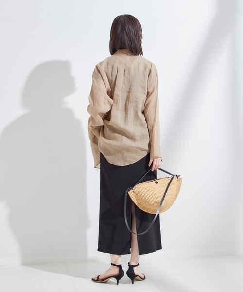 シアーラミー2WAYブラウス 麻 journal standard L'essage ブラウス シャツ シアーラミー 2WAY