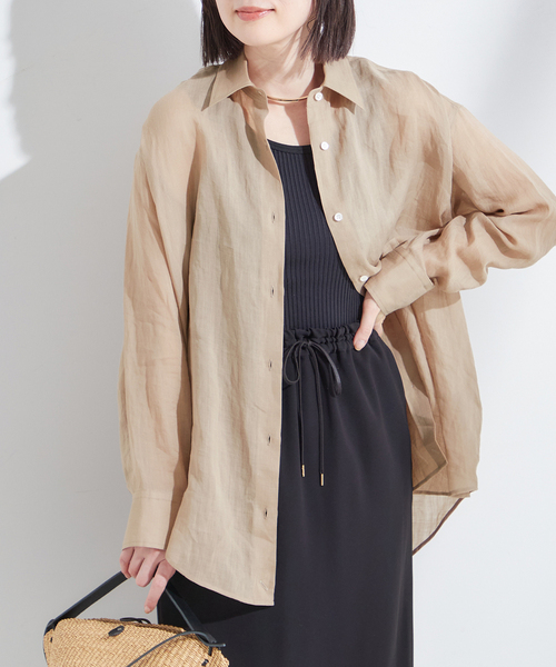 journal standard L'essage ブラウス シャツ シアーラミー 2WAY