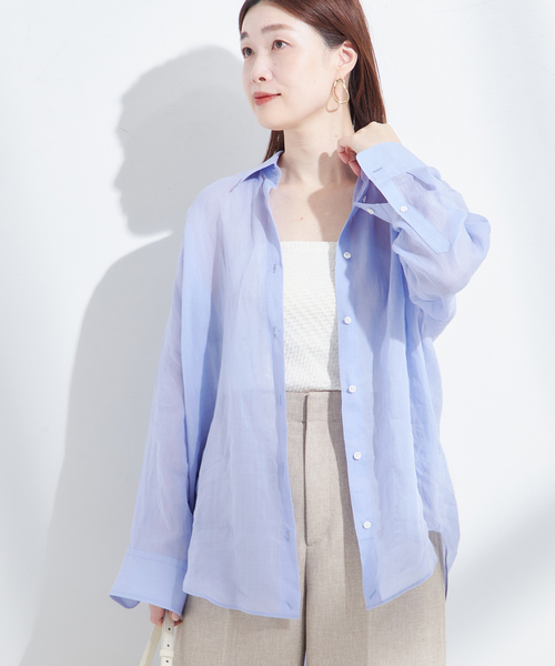 journal standard L'essage ブラウス シャツ シアーラミー 2WAY