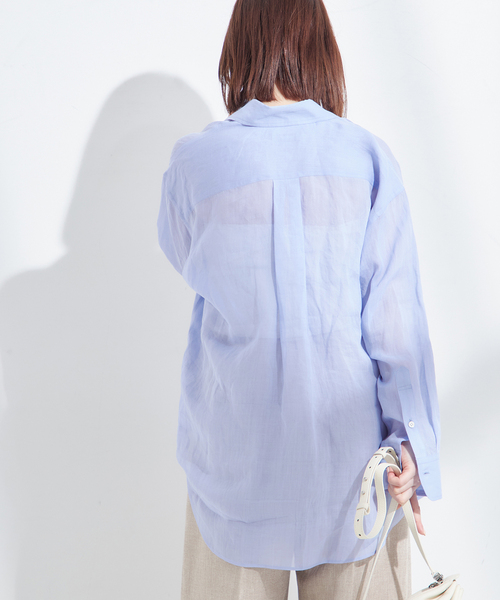 シアーラミー2WAYブラウス 麻 journal standard L'essage ブラウス シャツ シアーラミー 2WAY