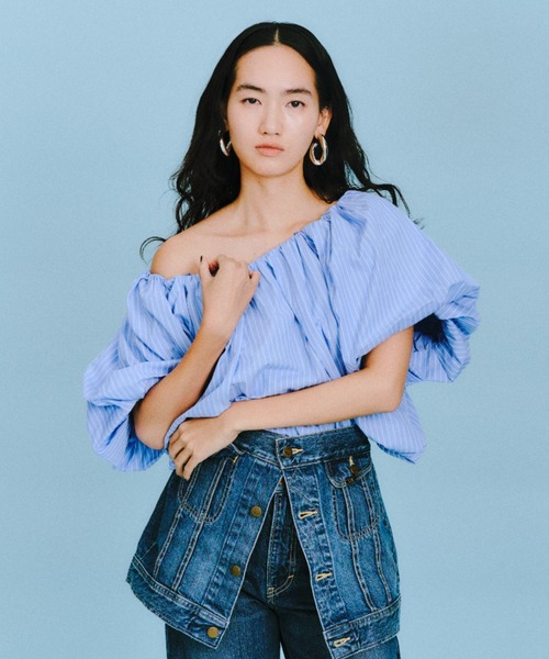 ブラウス シャツ オフショルパフスブラウス レディース styling/ ブラウス シャツ オフショルダーパフブラウス
