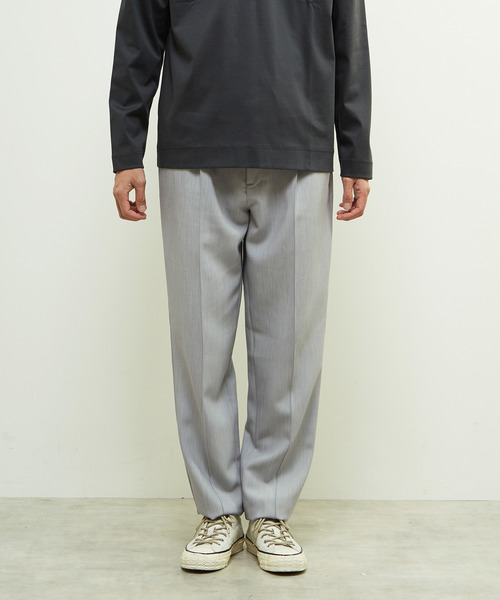 MEN'S MELROSE スラックス TRダブルクロスクリースステッチ
