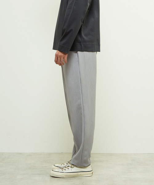 MEN'S MELROSE スラックス TRダブルクロスクリースステッチテーパード