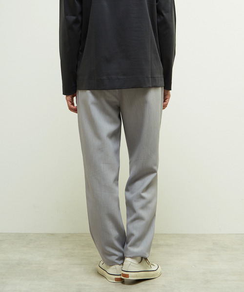 MEN'S MELROSE スラックス TRダブルクロスクリースステッチテーパード